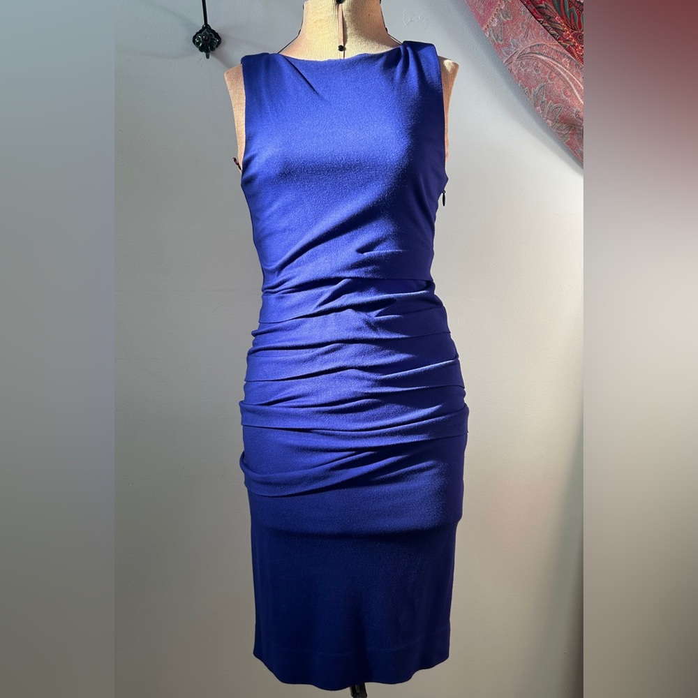 Nicole Miller Studio One Vintage Y2K ruched dress blue/purple women’s size 0